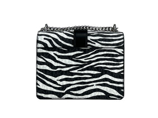 Michael Kors Greenwich Small Print Logo Crossbody Tote Chain Bag Black/White $498