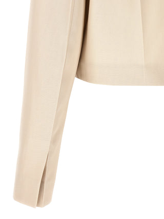 Fendi Beige Wool Full-Length Jacket