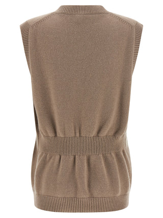 Fendi Beige Cashmere Sleeveless Jacket