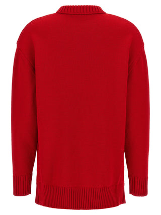 Prada Red Virgin Wool Cardigan