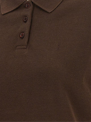 Saint Laurent Brown Cotton Polo Shirt