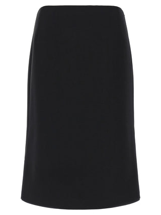 Fendi Black Wool Midi Skirt