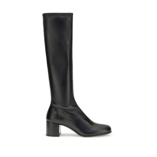 Prada Black Rubber High Heel Boots