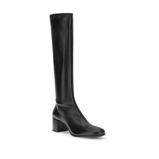 Prada Black Rubber High Heel Boots