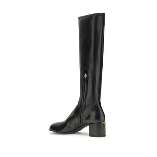 Prada Black Rubber High Heel Boots