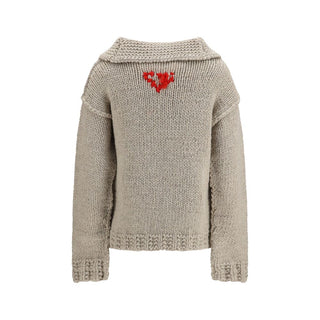 Prada Gray Wool Oves Aries Cardigan