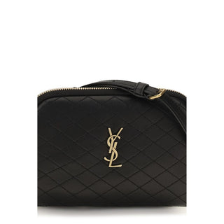Mala de ombro Saint Laurent em pele de vitelo preta Bos Taurus