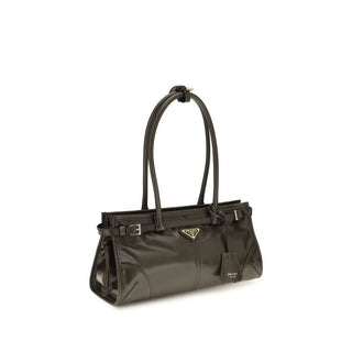 Prada Black Calf Leather Bos Taurus Shoulder Bag