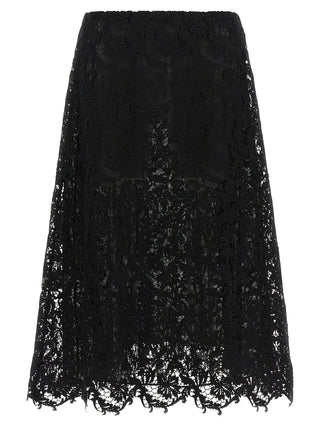 Fendi Black Cotton Midi Skirt