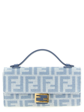 Fendi Blue Cotton Cardholder