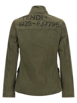 Fendi Bicolor Cotton Full-Length Jacket