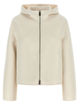 Fendi White Virgin Wool Full-Length Jacket